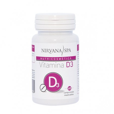 Vitamina D3, 60 comprimidos mastigáveis NIRVANA